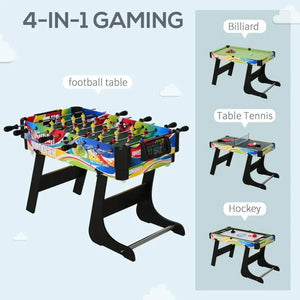 4-in-1 Foldable Game Table Hockey Football Table Tennis & Pool Home Gaming TapClickBuy