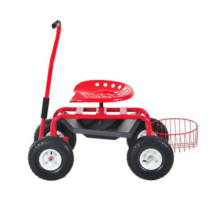 Gardening Planting Rolling Cart with Tool Tray-Red TapClickBuy