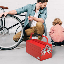 Load image into Gallery viewer, Portable 5-Tray Cantilever Metal Tool Box Steel Tool Chest Cabinet, Red TapClickBuy