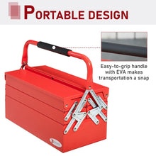 Load image into Gallery viewer, Portable 5-Tray Cantilever Metal Tool Box Steel Tool Chest Cabinet, Red TapClickBuy