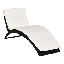 Load image into Gallery viewer, Sun Lounger Rattan Hammock Sun Bed Garden Folding Recliner Chair w/ Cushion TapClickBuy