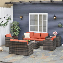 Load image into Gallery viewer, 6 Pcs Rattan Wicker Sofa Set Sectional &amp; Storage Table &amp; Cushion Mixed Brown TapClickBuy