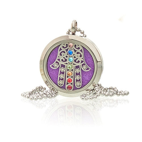 Aromatherapy Jewellery Necklace - Hamsa Chakra - 30mm TapClickBuy