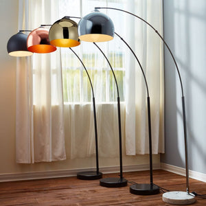 Arquer Arc Curved LED Floor Lamp & Shade, Modern Lighting, Black TapClickBuy