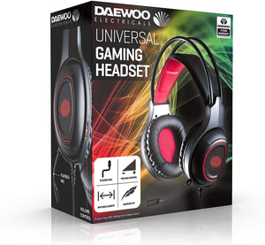 Daewoo Universal Gaming Headset with Flexible Microphone  Scroll Volume Control, Wired Input 3.5mm Interface Devices 2m Cable TapClickBuy