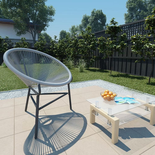 Garden Moon Chair Poly Rattan Grey TapClickBuy