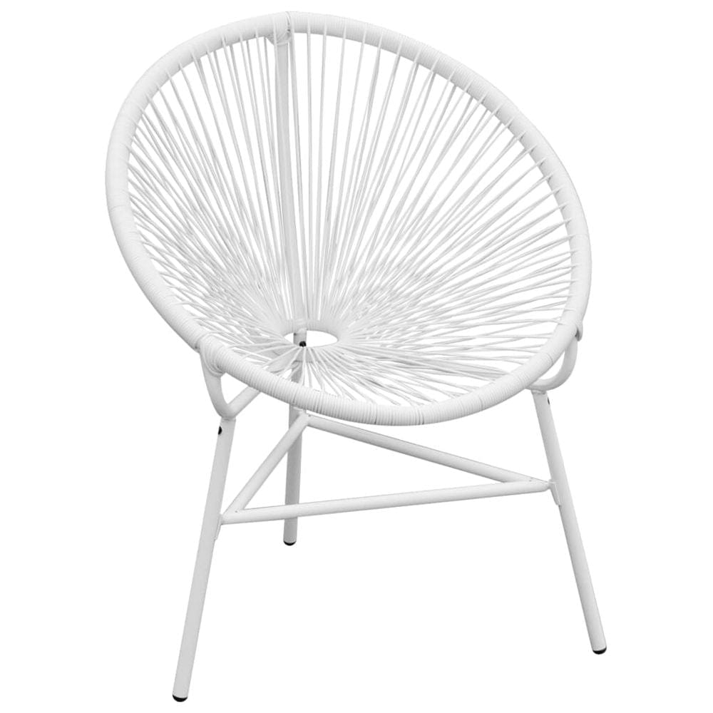 Garden String Moon Chair Poly Rattan White TapClickBuy