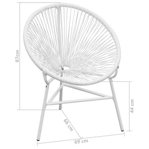 Garden String Moon Chair Poly Rattan White TapClickBuy