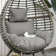 Load image into Gallery viewer, Outdoor Indoor Rattan Egg Chair Wicker Weave Teardrop Chair with Cushion TapClickBuy