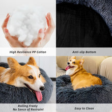 Load image into Gallery viewer, Pet Beds for Cats, Anti Anxiety Fluffy Dog Bed Cuddler with Anti-Slip &amp; Water-Resistant Bottom, Washable Calming Dog Bed for Small Medium Pets 27.6 x 27.6 inch TapClickBuy