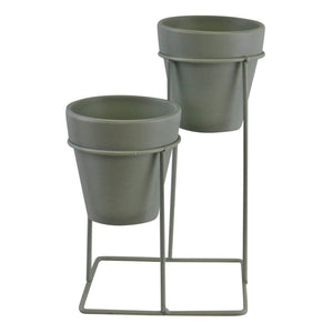 Potting Shed Small Double Planter On Stand, Green TapClickBuy