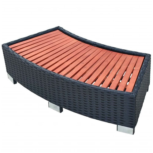 Spa Step Poly Rattan 92x45x25 cm Black TapClickBuy