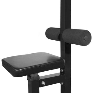 vidaXL Power Tower with Barbell and Dumbbell Set 30.5 kg TapClickBuy