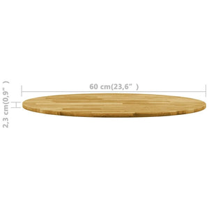 vidaXL Table Top Solid Oak Wood Round 23 mm 600 mm TapClickBuy